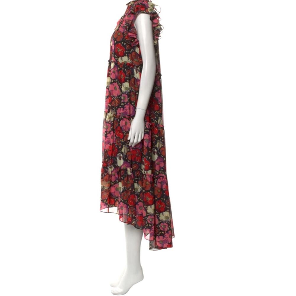 CINQ À SEPT Ricki Floral Dress Asymmetrical Size 4 NWT - Picture 7 of 10